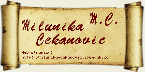 Milunika Čekanović vizit kartica